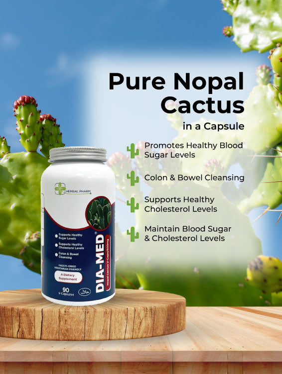 Herbal Pharm Dia-Med Nopal Cactus, 90 V-Capsules