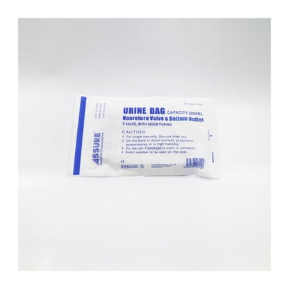 [Bundle of 10] ASSURE Urine Bag Sterile 2L T-Outlet With 120cm Tubing