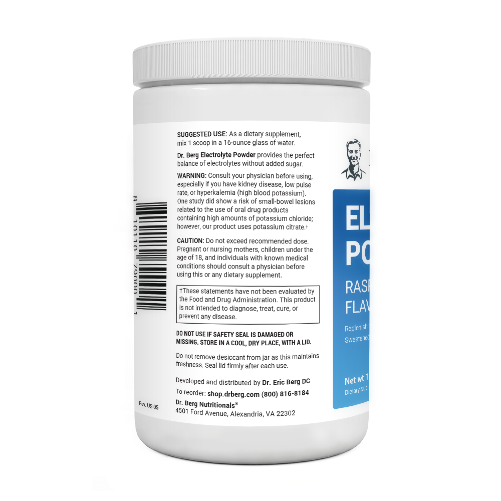 Dr. Berg Electrolyte Powder with 1000 mg of Potassium and Magnesium - Ultimate Hydration Support