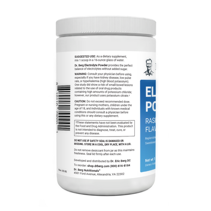 Dr. Berg Electrolyte Powder with 1000 mg of Potassium and Magnesium - Ultimate Hydration Support