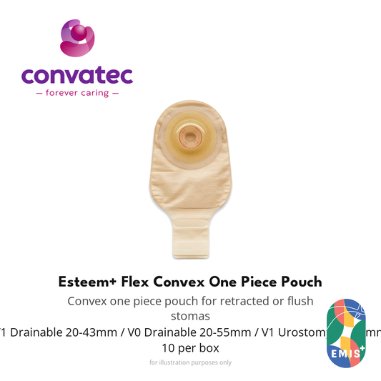 ConvaTec Esteem+ Flex Convex One Piece Pouch, Cut to Fit