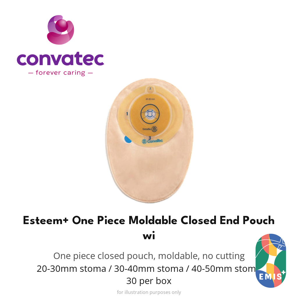ConvaTec Esteem+ One Piece Moldable Closed End Pouch with Filter, Tan