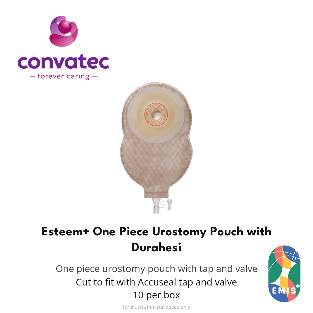 ConvaTec Esteem+ One Piece Urostomy Pouch with Durahesive and Accuseal Tap