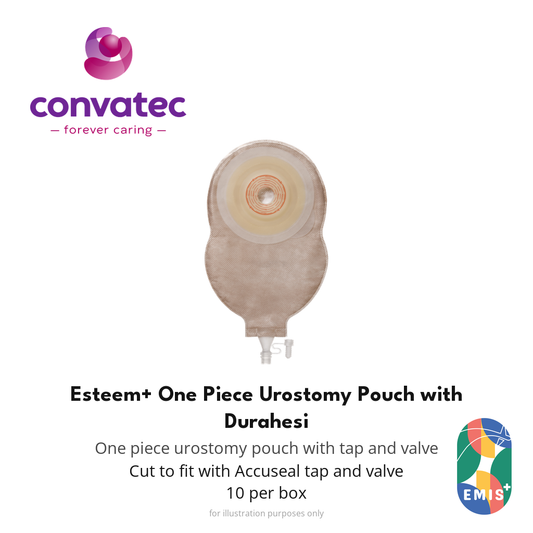 ConvaTec Esteem+ One Piece Urostomy Pouch with Durahesive and Accuseal Tap