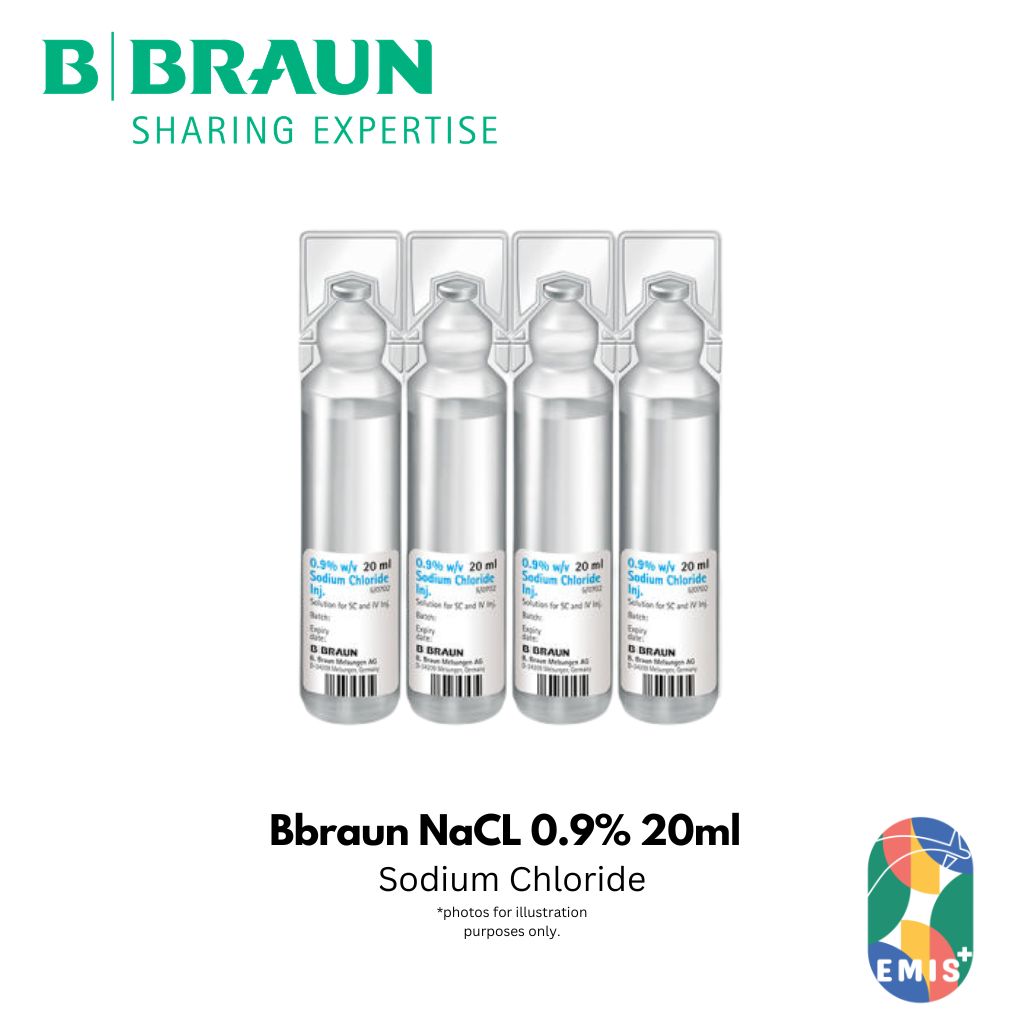 [40s] BBraun Normal Saline 0.9% 20ml | Sterile Wound & Eye Wash | Mini-Plasco | NaCL | EMIS+