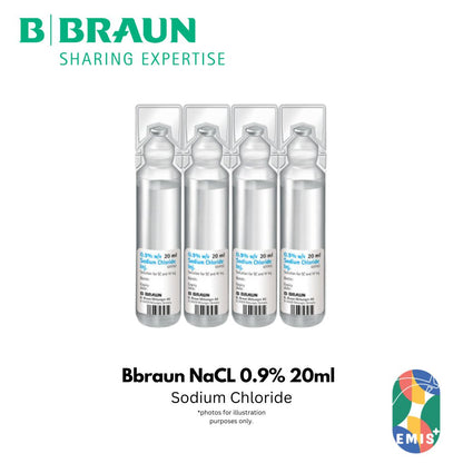 [40s] BBraun Normal Saline 0.9% 20ml | Sterile Wound & Eye Wash | Mini-Plasco | NaCL | EMIS+