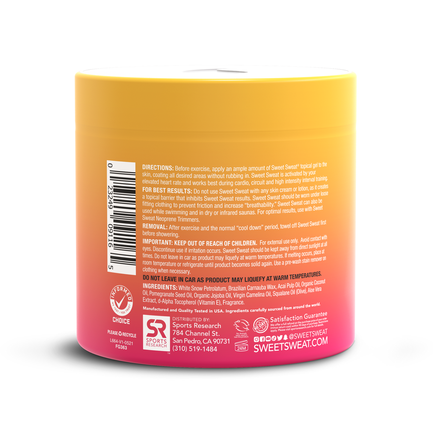 Sweet Sweat® Jar Topical Gel 13.5 oz by Sports Research