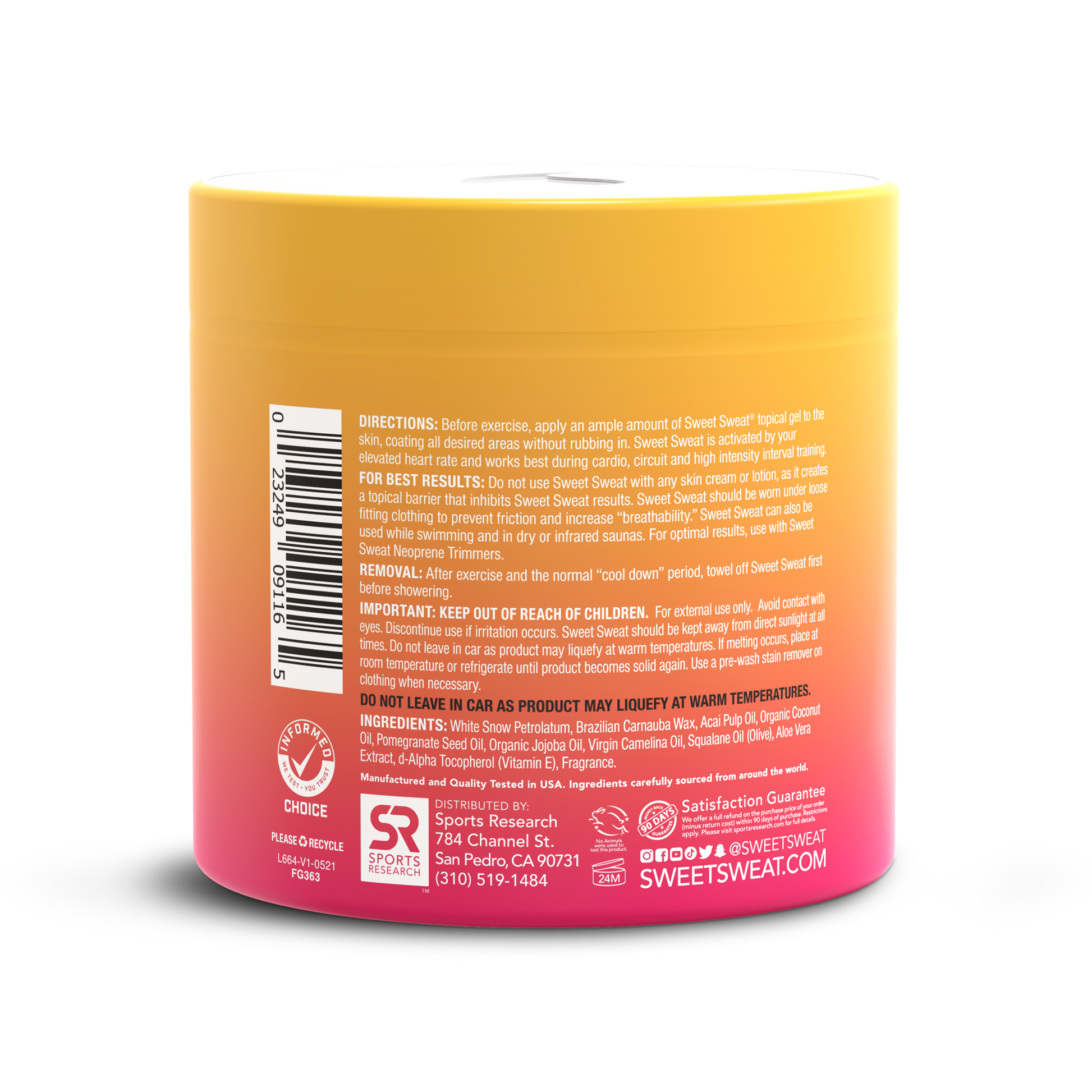 Sweet Sweat® Jar Topical Gel 13.5 oz by Sports Research