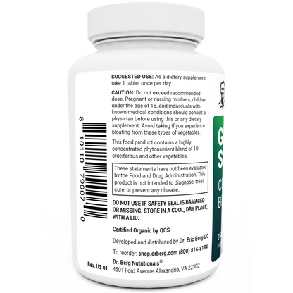 Dr. Berg Organic Greens Superfood - Advanced Cruciferous Blend Tablets