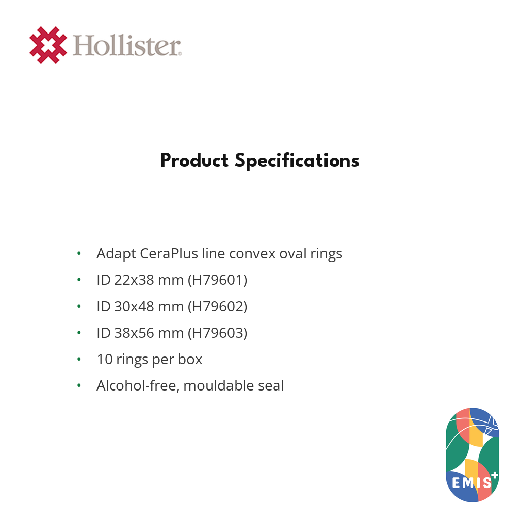 Hollister Adapt Convex Oval Barrier Rings, Box of 10 — EMIS+ Singapore