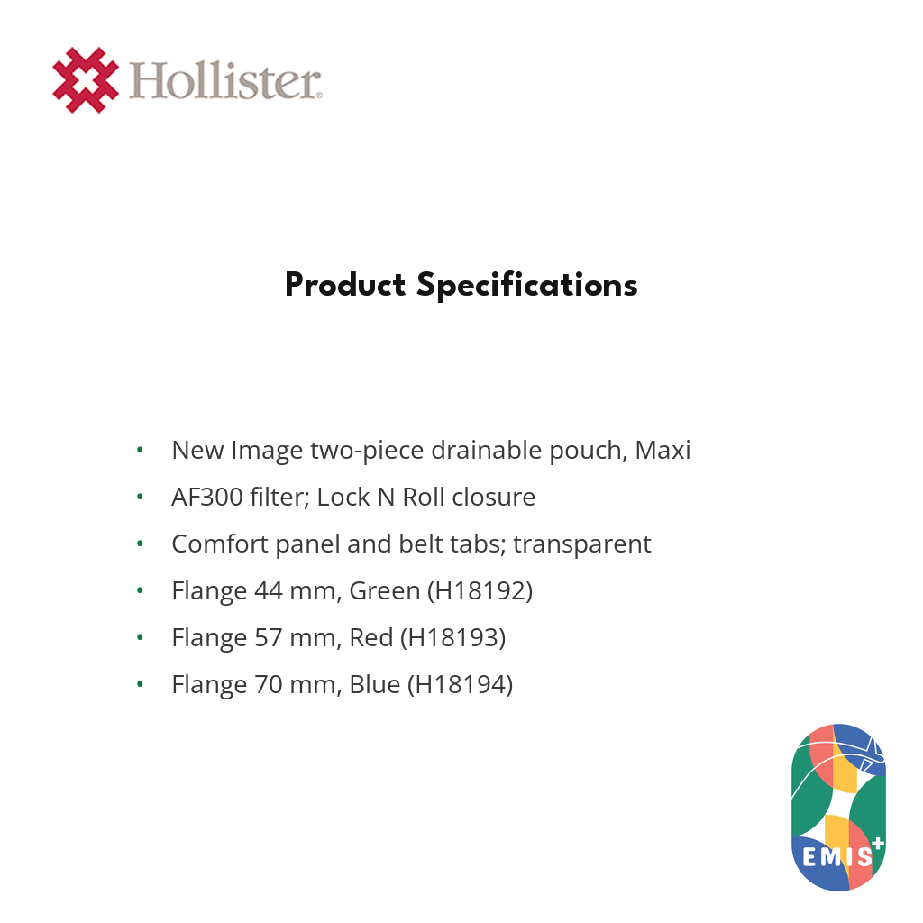 Hollister New Image Drainable Pouch Maxi, AF300 Filter, Box of 10 — EMIS+ Singapore