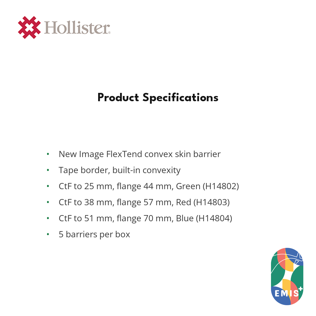 Hollister New Image FlexTend Convex Skin Barrier, Cut-to-Fit, Box of 5 — EMIS+ Singapore