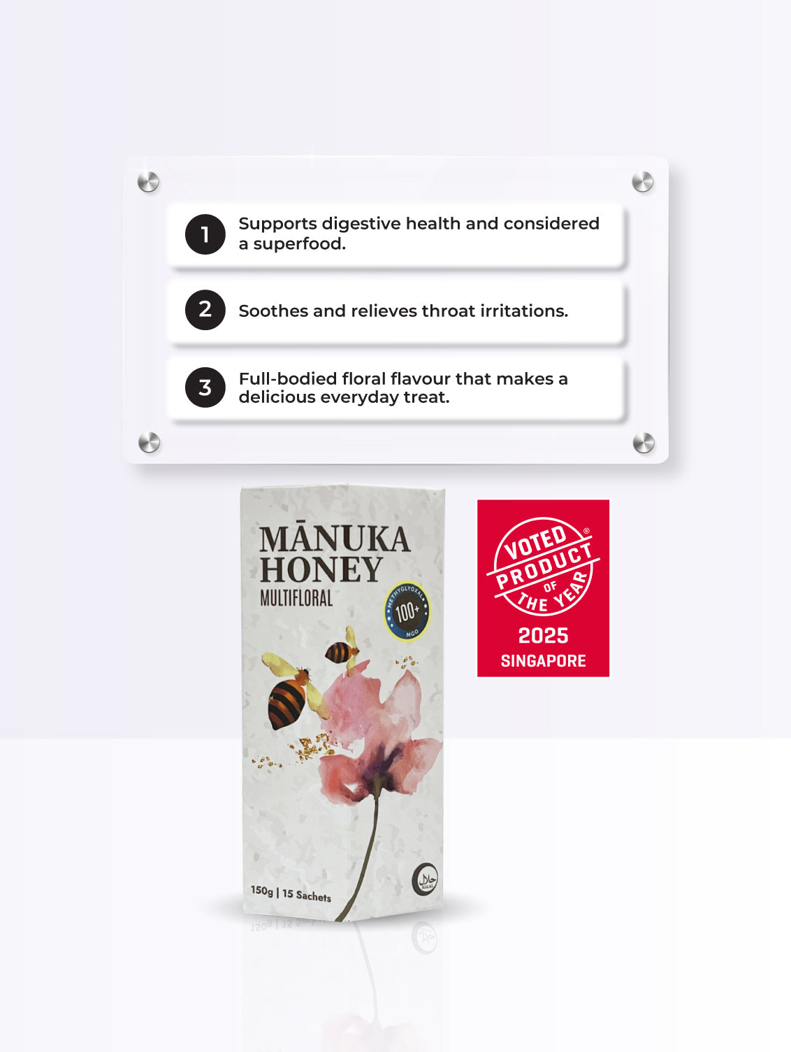 Herbal Pharm Manuka Honey Sachet 100+ 10g x 15 Sachets - Herbal Pharm Singapore