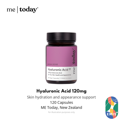 ME Today Hyaluronic Acid 120mg for Skin Hydration, 120 Vege Capsules