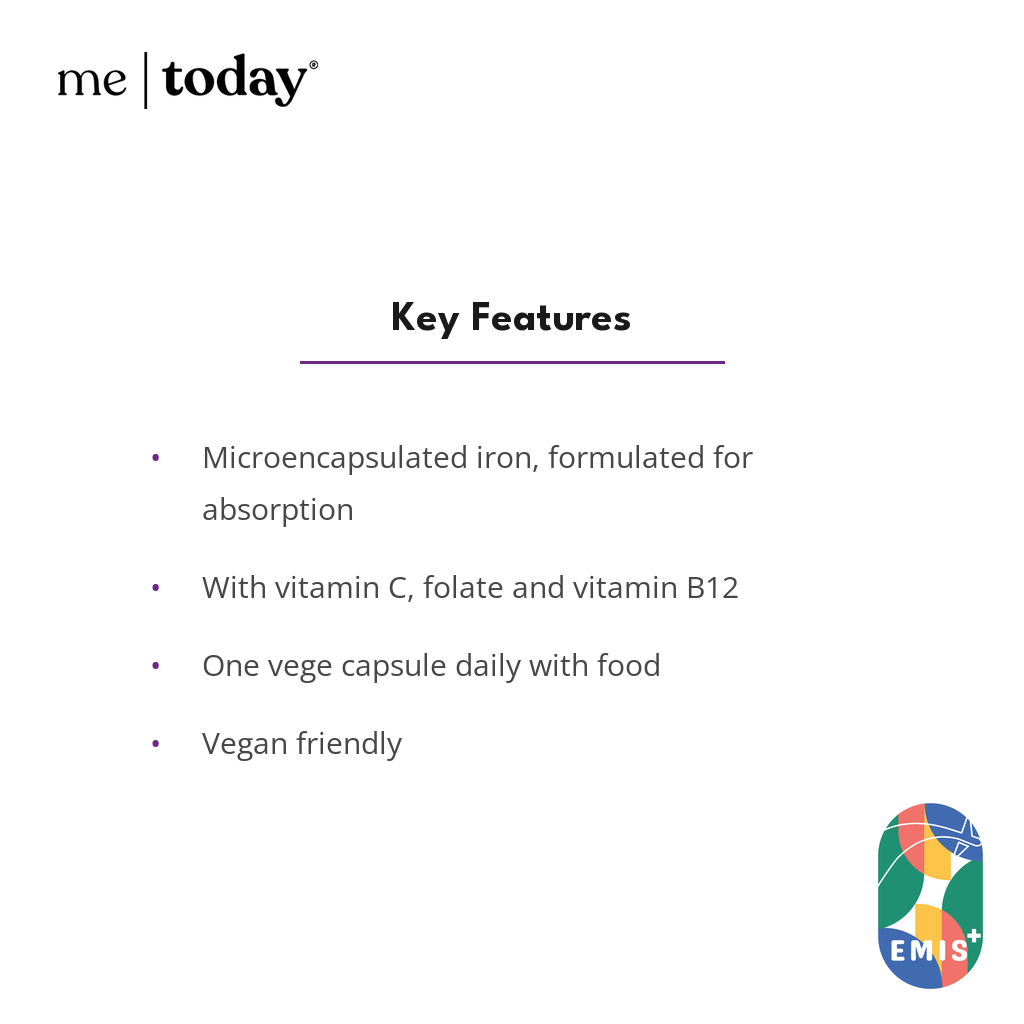 ME Today Iron Plus with Vitamin C, Folate and B12, 4-in-1 Energy Support