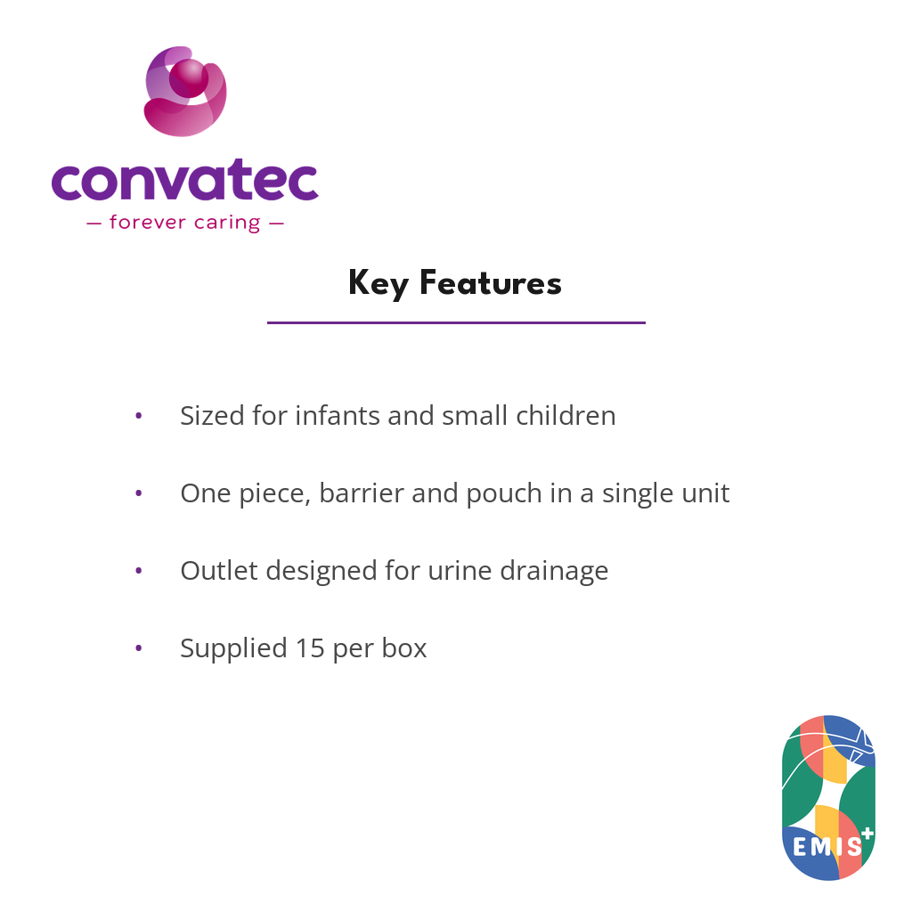 ConvaTec ActiveLife Little Ones One Piece Urostomy Pouch, Paediatric key features