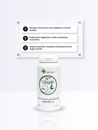 Herbal Pharm: N2 Chlorella - Natural Detox & Nutrient Boost (450 Tablets)