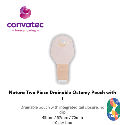 ConvaTec Natura Two Piece Drainable Ostomy Pouch with InvisiClose, Opaque