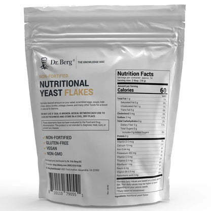 Dr. Berg Nutritional Yeast Flakes: Boost Your Health with Gluten-Free, Vegan Superfood (8 oz)