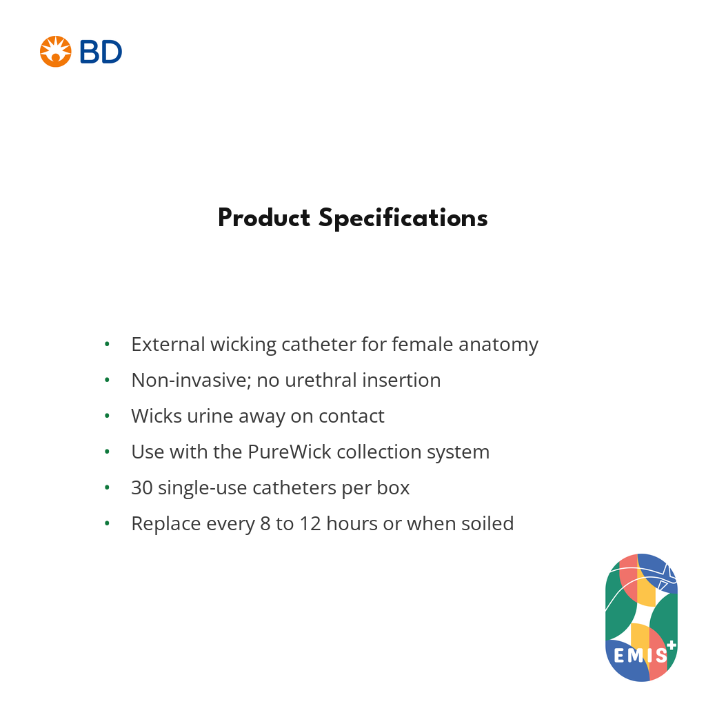 BD PureWick Female External Catheter, Box of 30 — EMIS+ Singapore