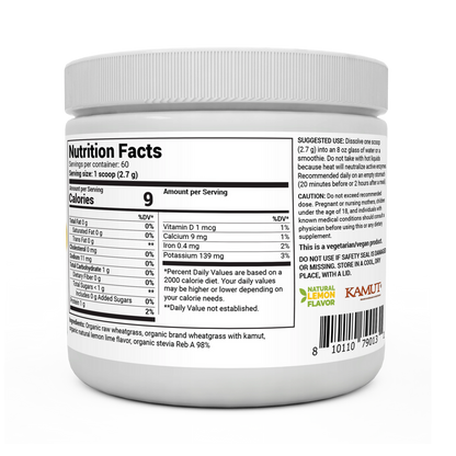 Dr. Berg Raw Organic Wheatgrass Juice Powder with Lemon | USDA Certified | Nutrient-Dense Superfood Drink
