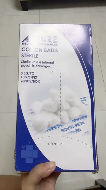 [Bundle of 20] ASSURE Cotton Ball Sterile 0.5G