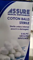 [Bundle of 20] ASSURE Cotton Ball Sterile 0.5G
