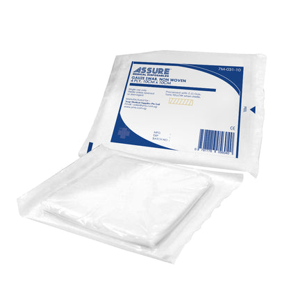 [Bundle of 10] ASSURE Sterile Non-Woven Gauze Swab 10cm x 10cm x 4-Ply, 5 Pce/Pkt
