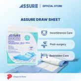 [Bundle of 3] ASSURE Drawsheet 70cm X 180cm With Pad (70cm X 90cm 100Gsm Fluff) 5'S/Pkt