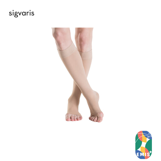 SIGVARIS® Premium Cotton Compression Apparels [222 Class 2 (Open Toe) CALF]