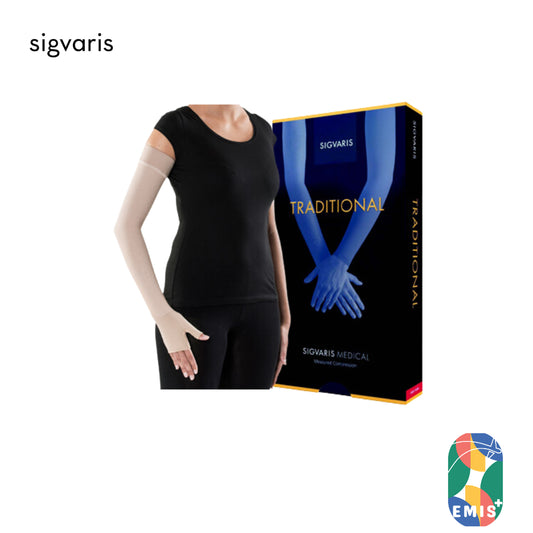 SIGVARIS®503 Ccl.2 Arm Sleeve w Mitten Natural