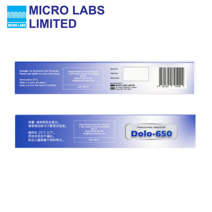 Dolo 650 Paracetamol Tablets 650mg 20 Tablets