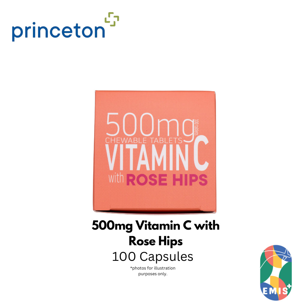 [100 Capsules] 500mg Vitamin C with Rose hips Immune Support & Antioxidant