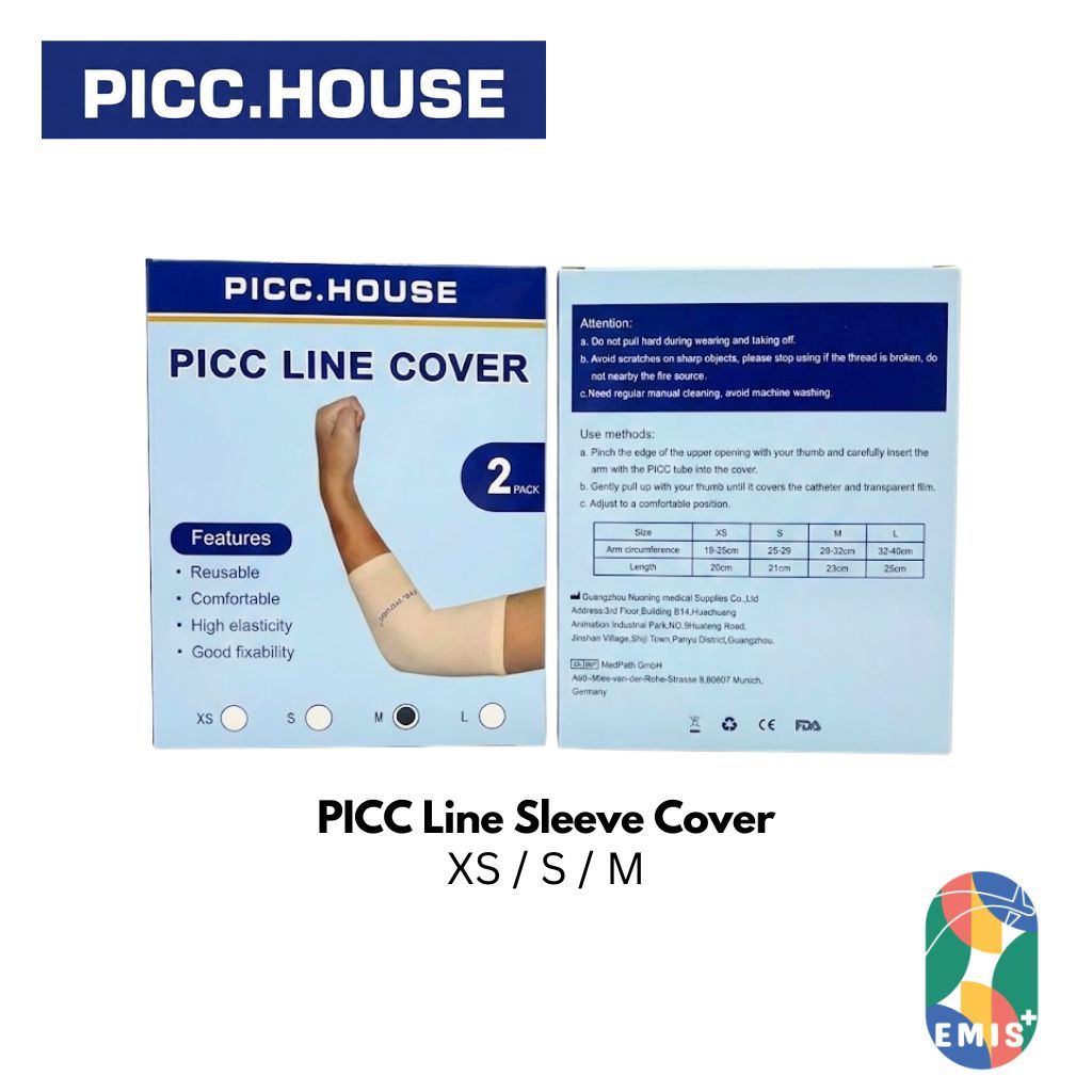 PICC Line Sleeve Cover (2 Pack) | Breathable Mesh | Catheter Protection | Elastic Arm Band | EMIS+