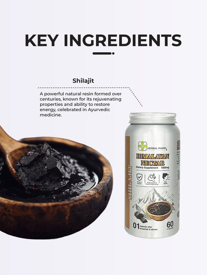 Herbal Pharm Shilajit Himalayan Nectar 60 V-Capsules - Herbal Pharm Singapore