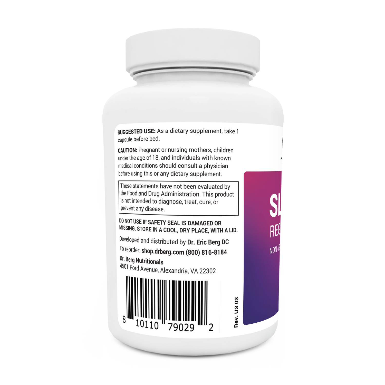 Dr. Berg Sleep Aid Regular Formula - Achieve Restful Nights with 90 Capsules