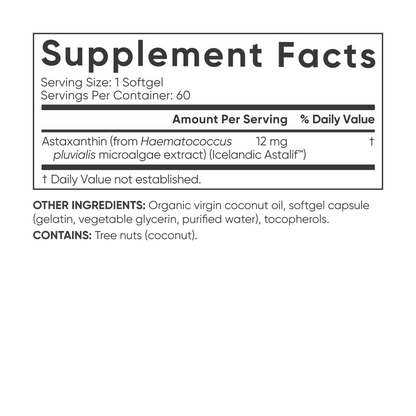 Astaxanthin 12mg (60 softgels) by Sports Research