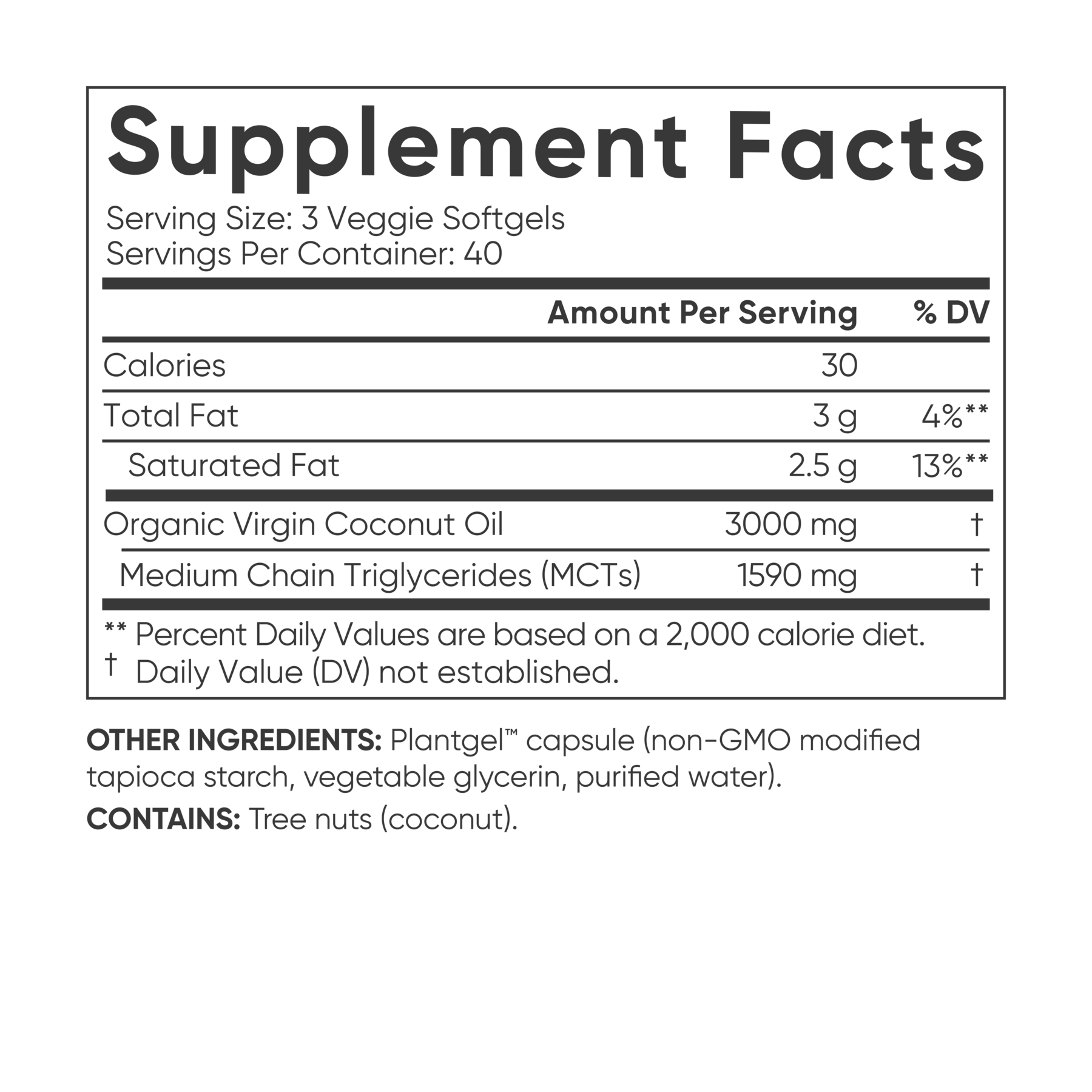 Coconut Oil Virgin Organic 1000mg (120 veggie softgels) by Sports Research