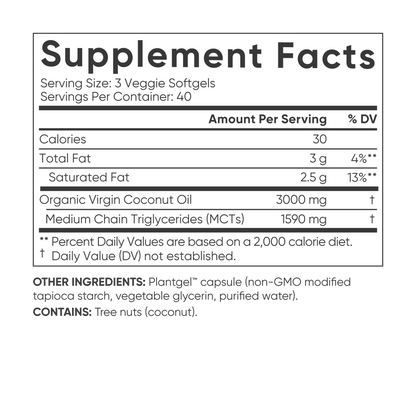 Sports Research Organic Virgin Coconut Oil Softgel with MCTs