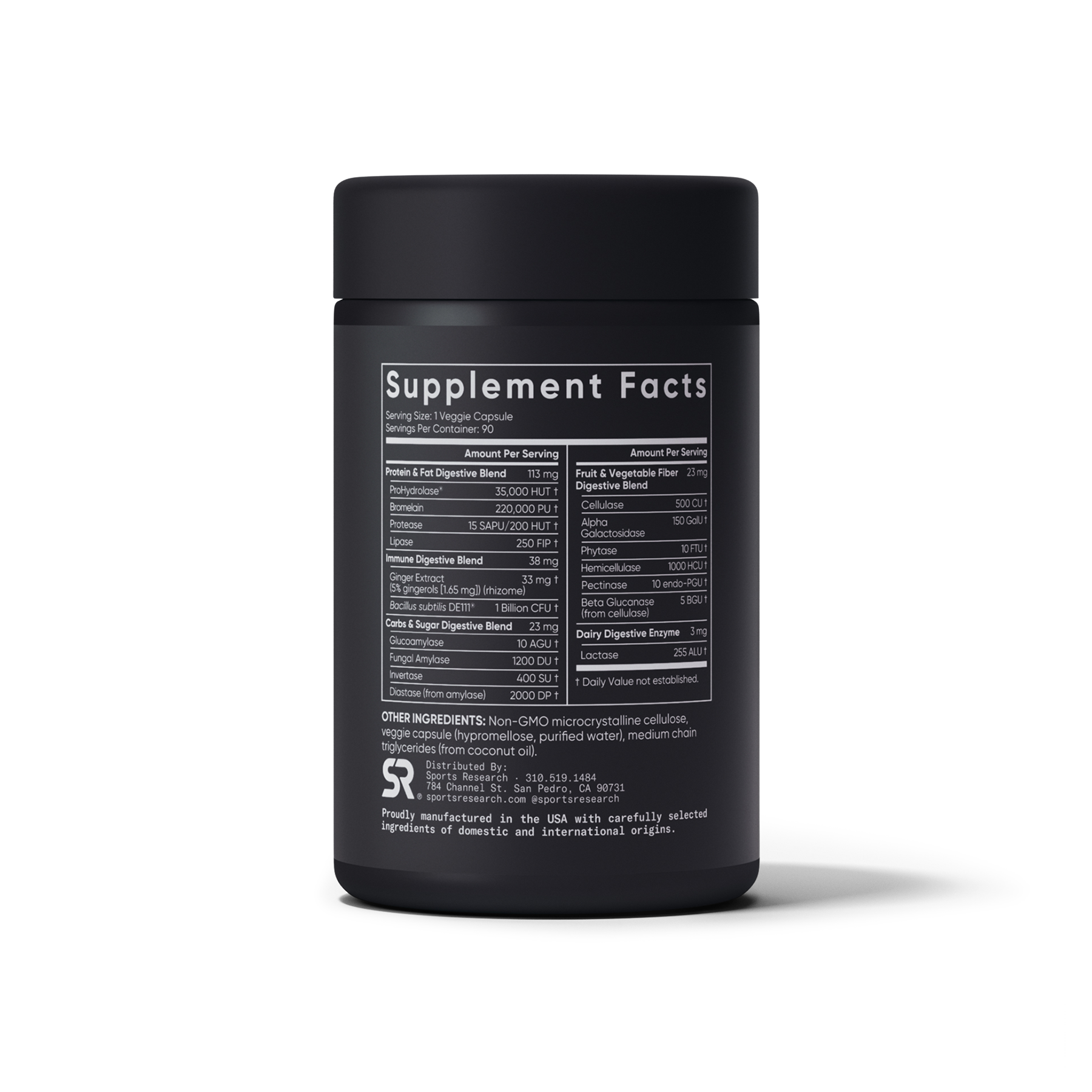Digestive Enzymes + Probiotic (90 veggie capsules) by Sports Research