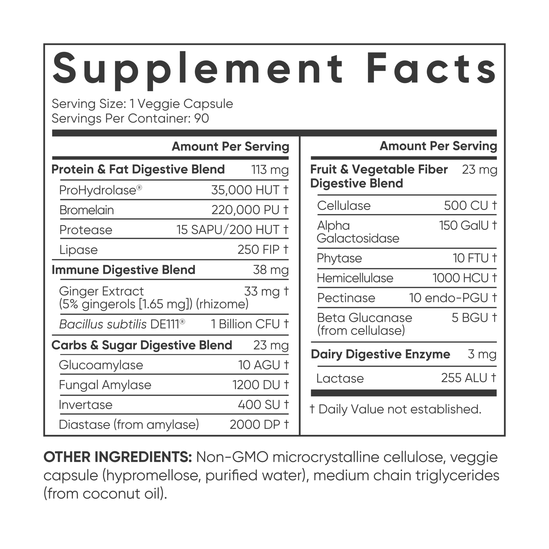 Digestive Enzymes + Probiotic (90 veggie capsules) by Sports Research