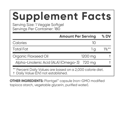 Sports Research Organic Flaxseed Oil and Plant Based Omega-3