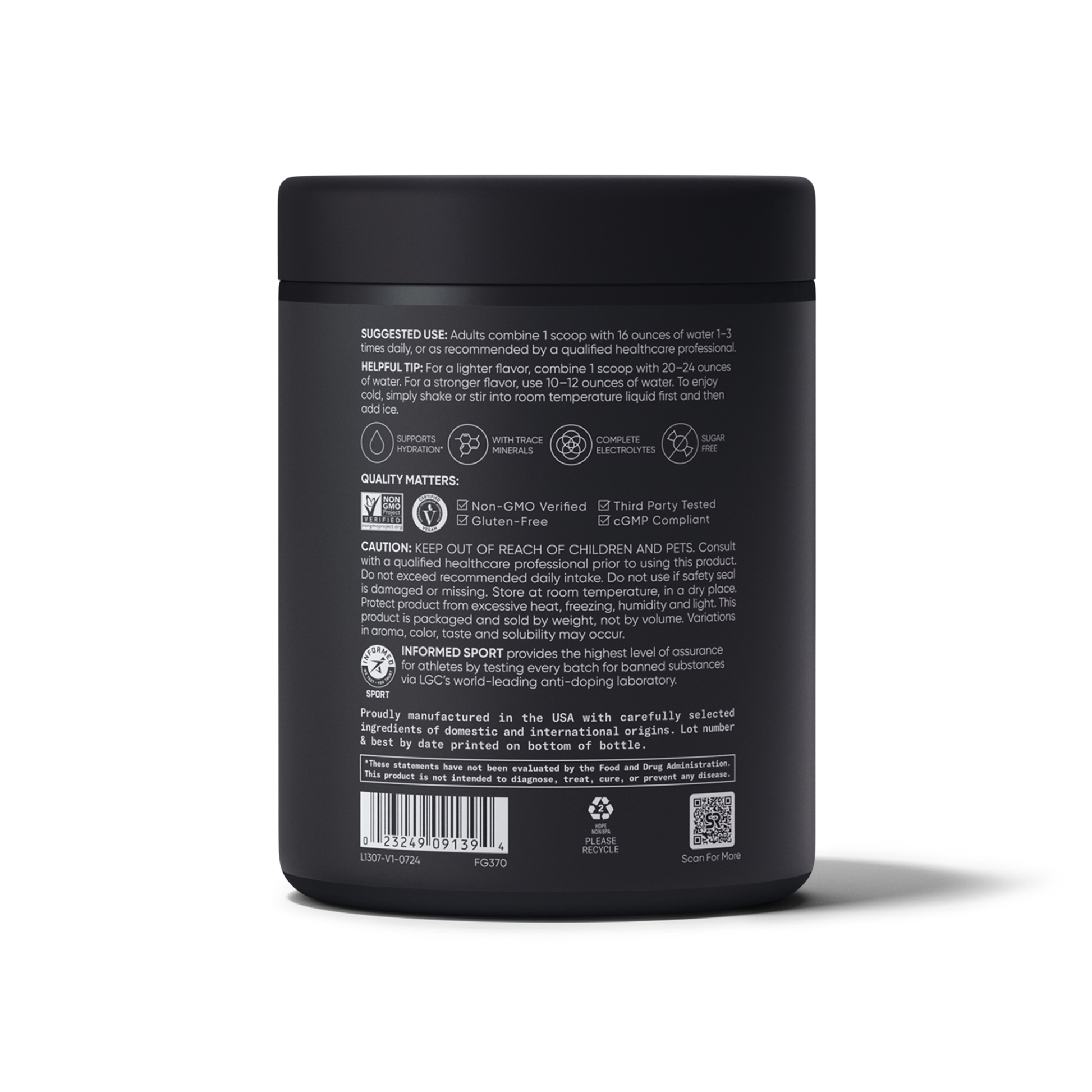 Hydrate Electrolytes Jar by Sports Research
