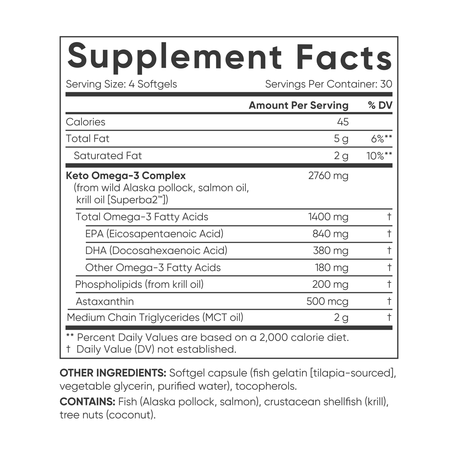 Keto Omega 1400mg (120 softgels) by Sports Research
