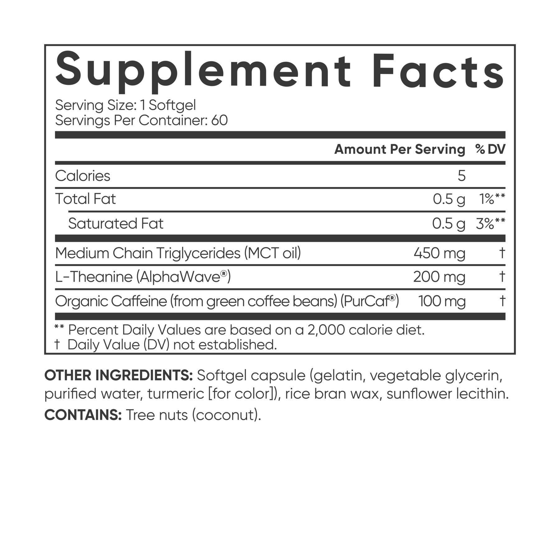 L-Theanine + Caffeine (60 softgels) by Sports Research