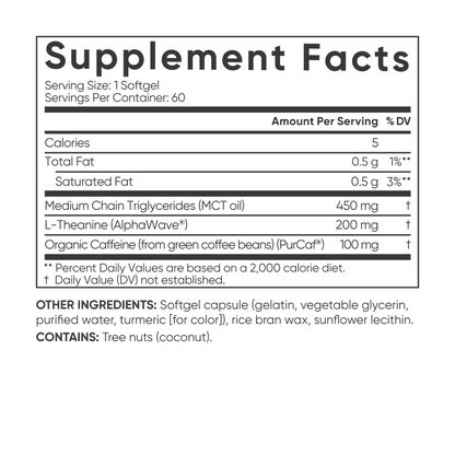 L-Theanine + Caffeine (60 softgels) by Sports Research