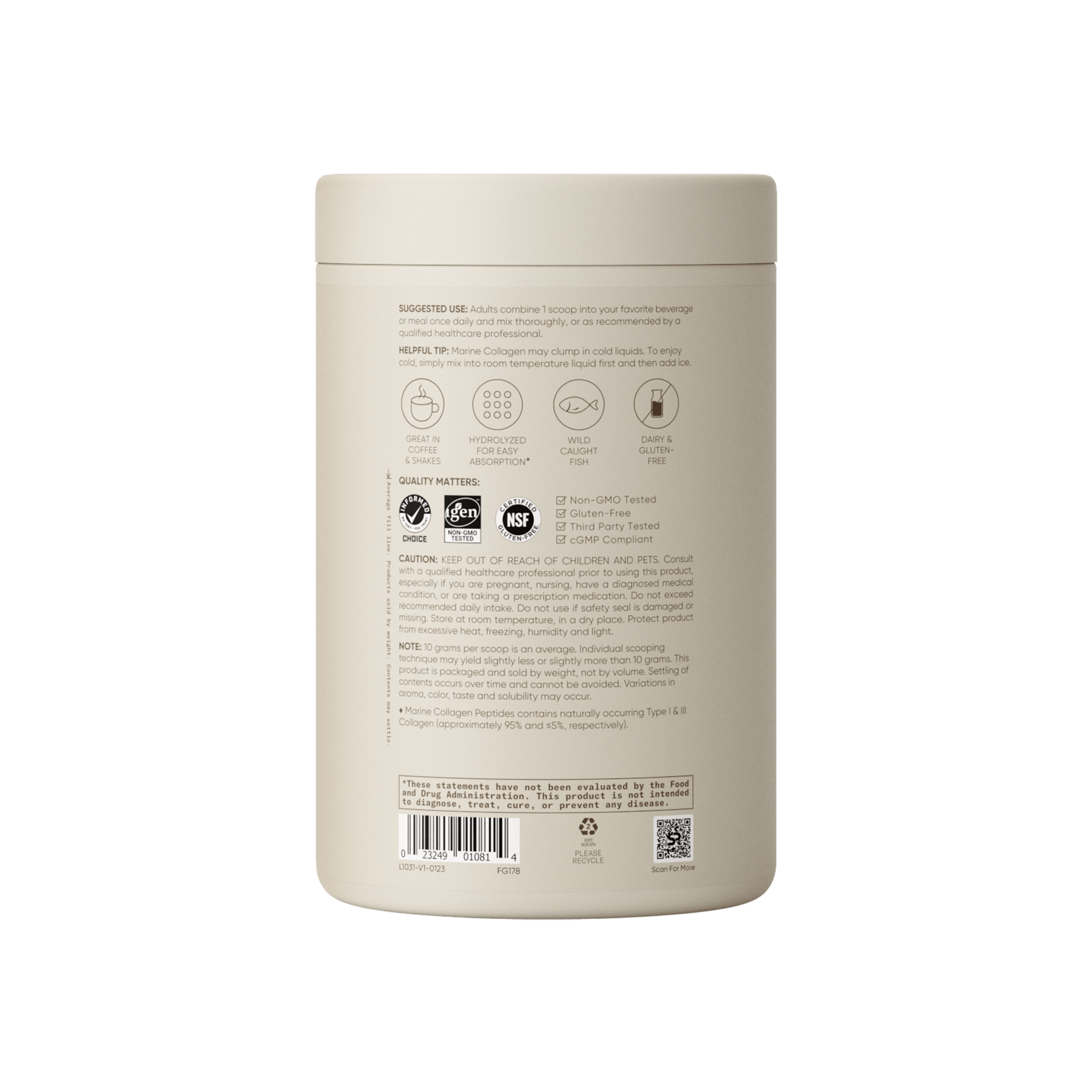Marine Collagen Peptides (34 Servings) - 12oz by Sports Research