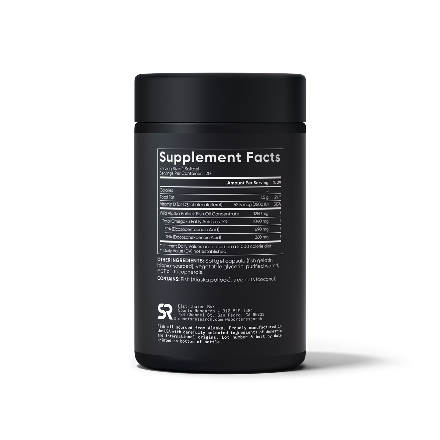 Omega-3 Fish Oil + Vitamin D3 by Sports Research