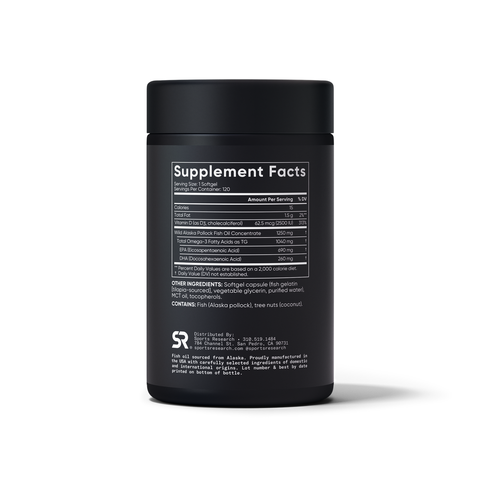 Omega-3 Fish Oil + Vitamin D3 by Sports Research
