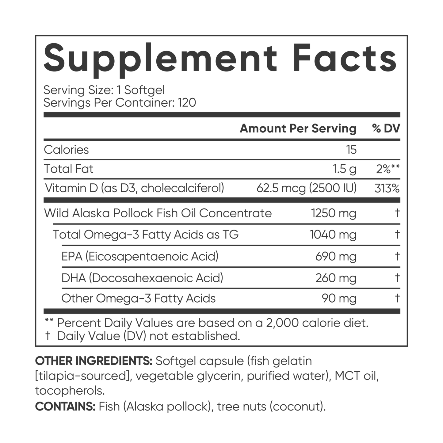 Omega-3 Fish Oil + Vitamin D3 by Sports Research